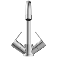 RL-4615 Center Hole Basin Mixer With Swinging Spout With Braided Hoses (Table Mounted Model)