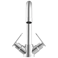 IX-2815 Center Hole Basin Mixer With Swinging Spout With Braided Hoses (Table Mounted Model)