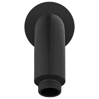 SHA-MB-37 Round Shape 12" Inch Long With 45° Bend Wall Mounted Shower Arm With Wall Flange (Matt Black)