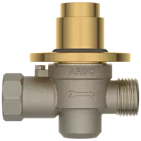 MP-GG-5220 Metropole Forged Brass WC Flush Valve 32mm (1.25" Inch) With Exposed Shut Off Provision & Round Plate (Glossy Gold)