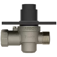 MP-MB-5216 Metropole Forged Brass WC Flush Valve 25mm (1" Inch) With Exposed Shut Off Provision & Square Plate (Matt Black)