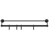 LE-MB-01 Towel Rack With Towel Holder & Hook (Matt Black)