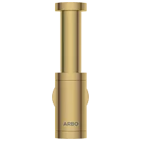 AC-GG-36 Brass Round Bottle Trap With Long Wall Connection Pipe & Wall Flange (Gold)