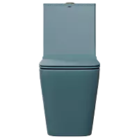 OPC-LU-29211PP Luxe Blue Lavish Siphonic One Piece Closet S Trap (9" Inch) With Soft Close Seat Cover With Hinges, Fixing Accessories Set and Accessories Set, Cistern Fittings