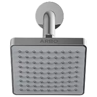 OS-302 5″×5″ Inch Square Overhead Shower with 9″ Long 45° Bend Wall Mounted Shower Arm with Flange