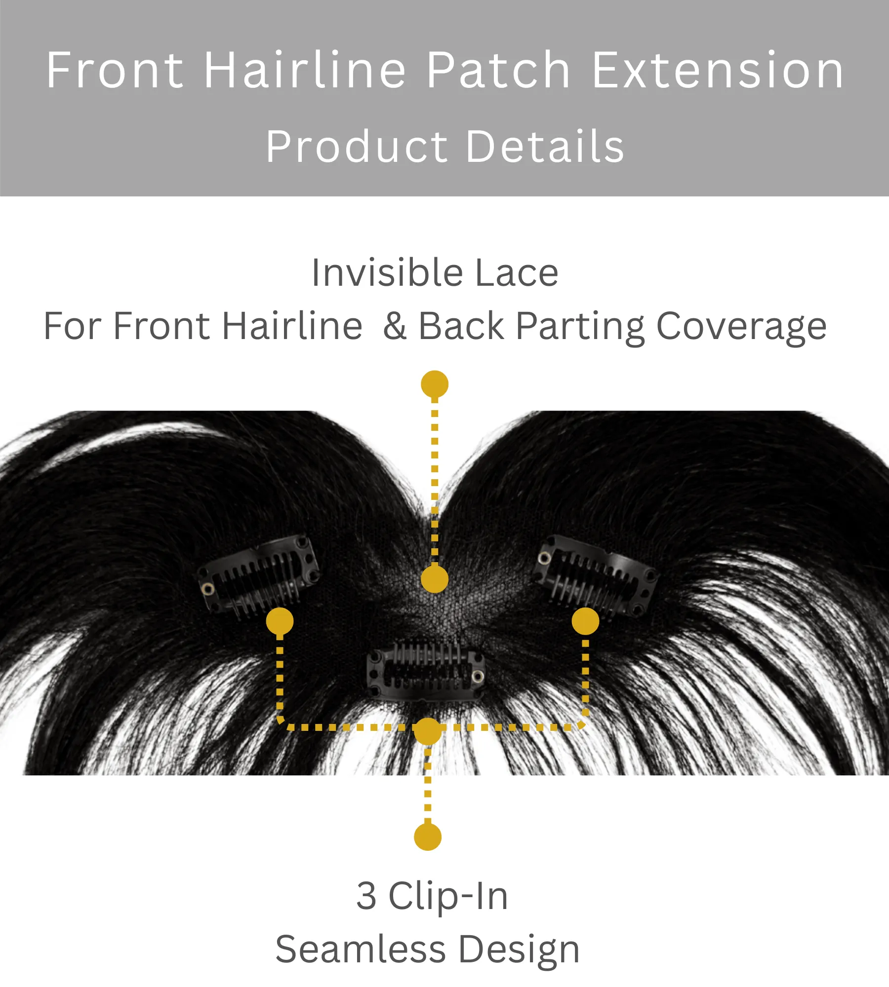 3 Clip Front Hair Line Fringes