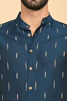 Men Jacquard Full Open Long Kurta