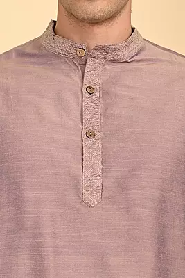 Men Ethnic Embroidered Long Kurta - Maroon