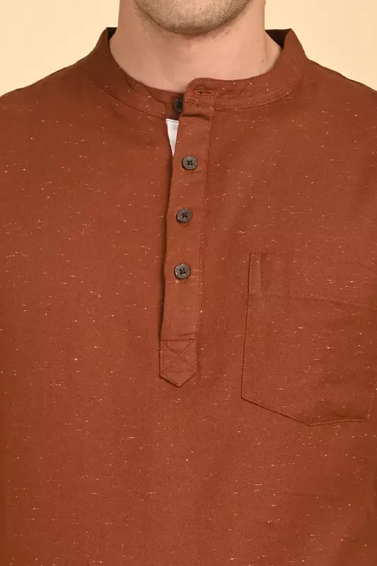 Men's Short Kurta - Brown