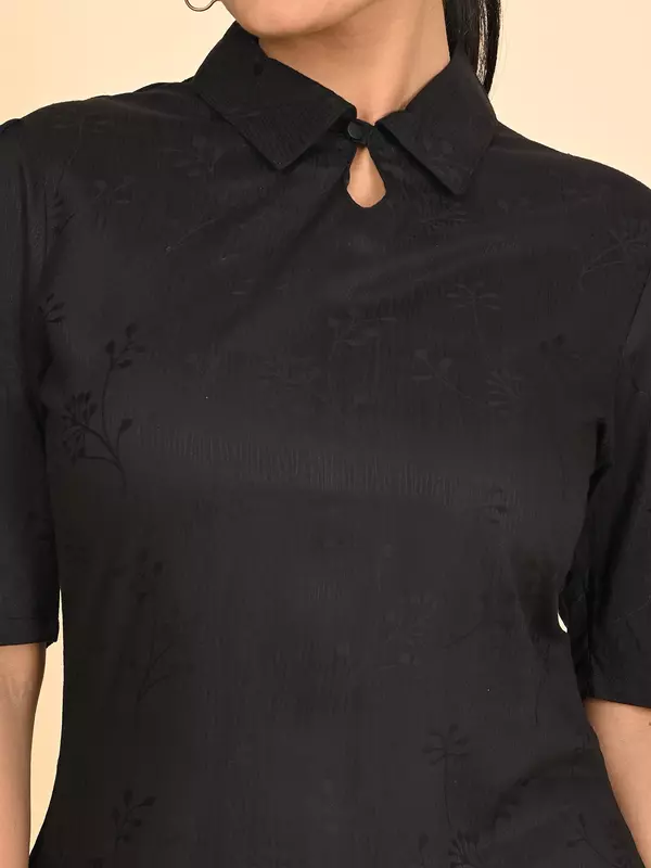 Women's Short Kurta - Black