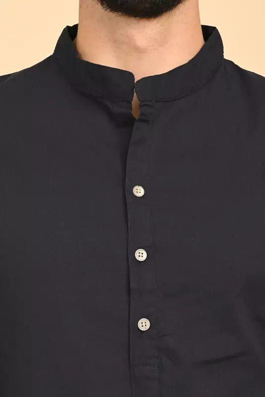 Men's Long Kurta - Navy