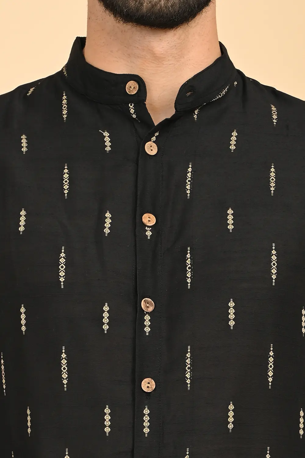 Men's Jacquard Full Open Long Kurta