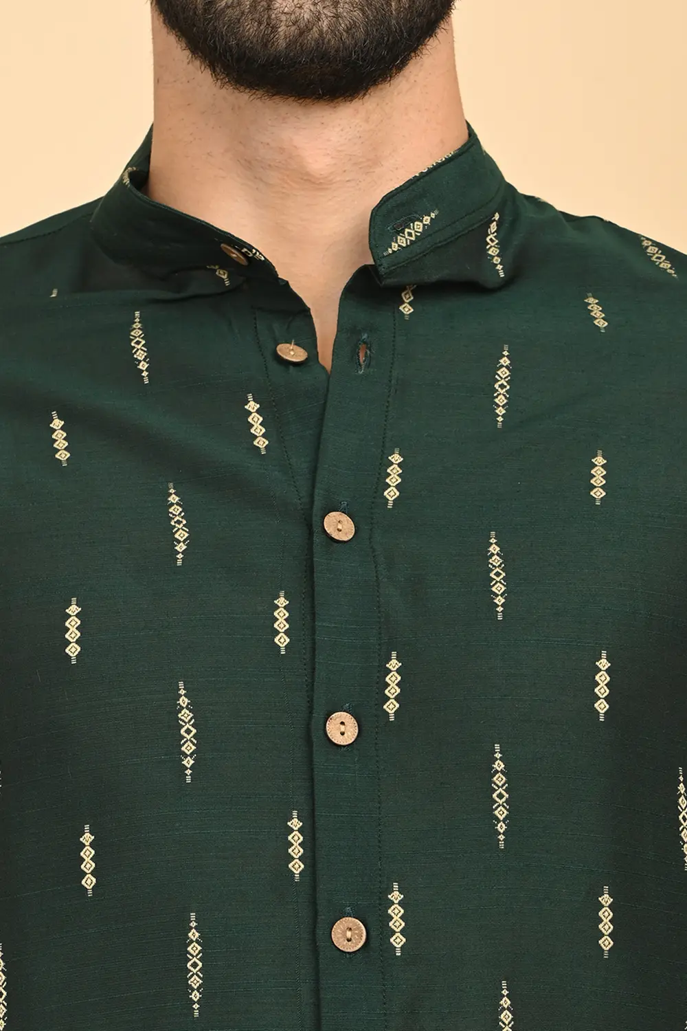 Men's Jacquard Full Open Long Kurta