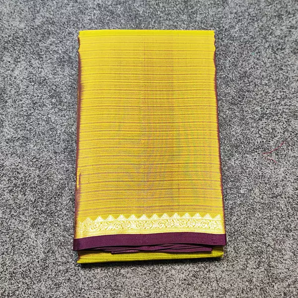 Yelllow pattu small border saree - DV20913