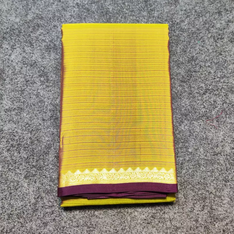 Yelllow pattu small border saree - DV20913