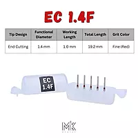 MIK End Cutting Finishing FG Diamond Bur EC 1.4F – Pack of 5