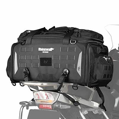 Rhinowalk Mechanic Series - 50-70L Motorcycle Tail Bag - Waterproof Touring Seat Bag
