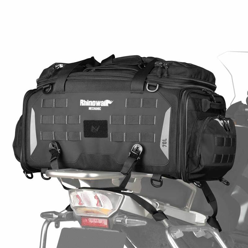 Rhinowalk Mechanic Series - 50-70L Motorcycle Tail Bag - Waterproof Touring Seat Bag Rhinowalk Mechanic Series - 50-70L Motorcycle Tail Bag - Waterproof Touring Seat Bag