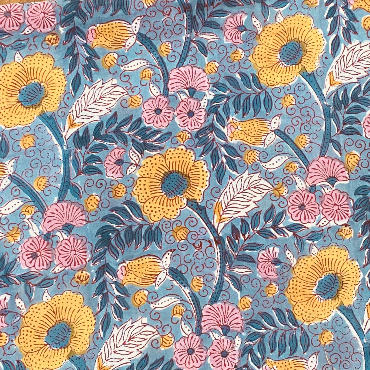 Sanganeri Handblock Cotton Fabric #50