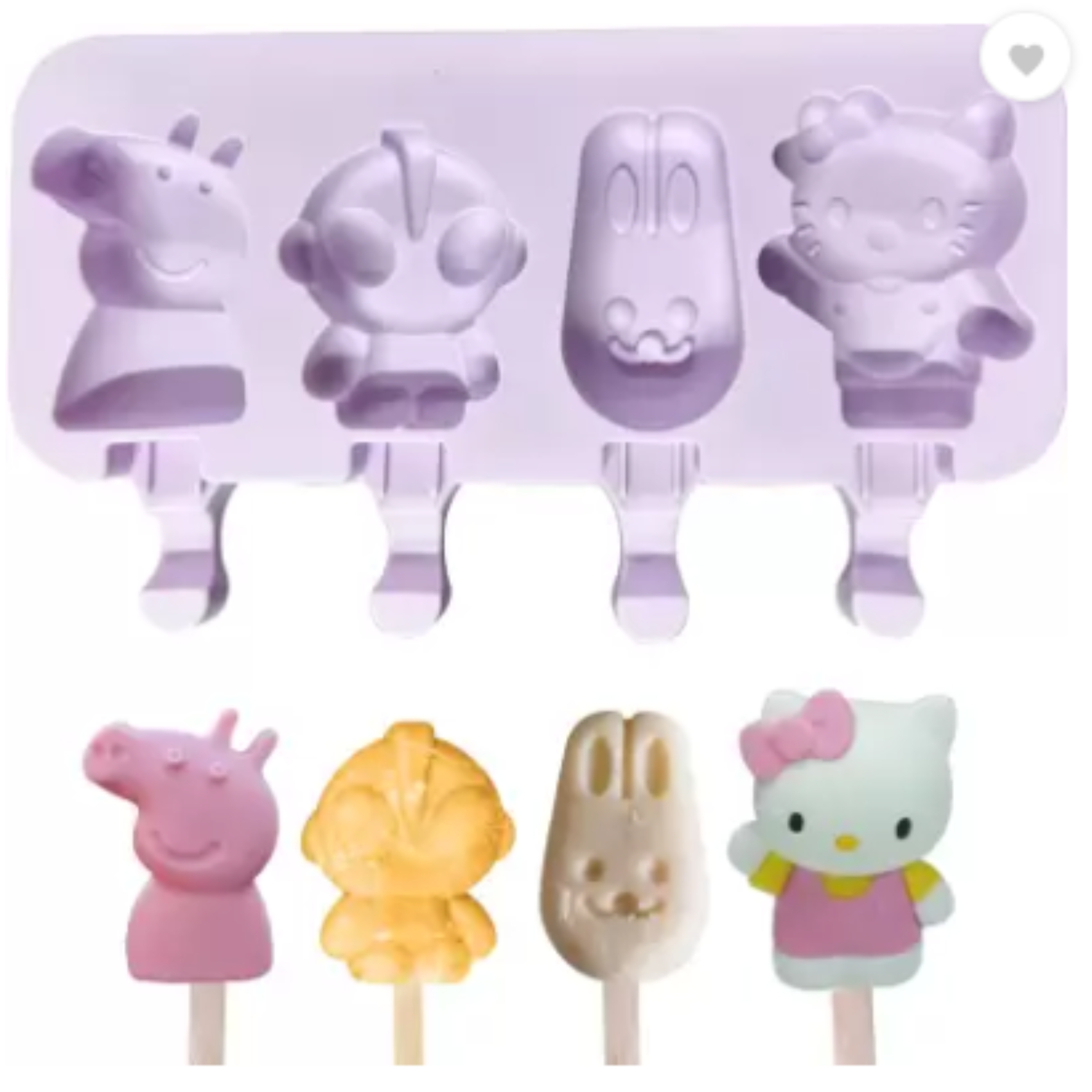 Silicon Mold Cake Sickle Peppa Pig 4 Cavity