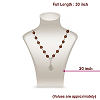 Silver Ayyappan Pendant & Rudraksha Mala - 30 Inchs