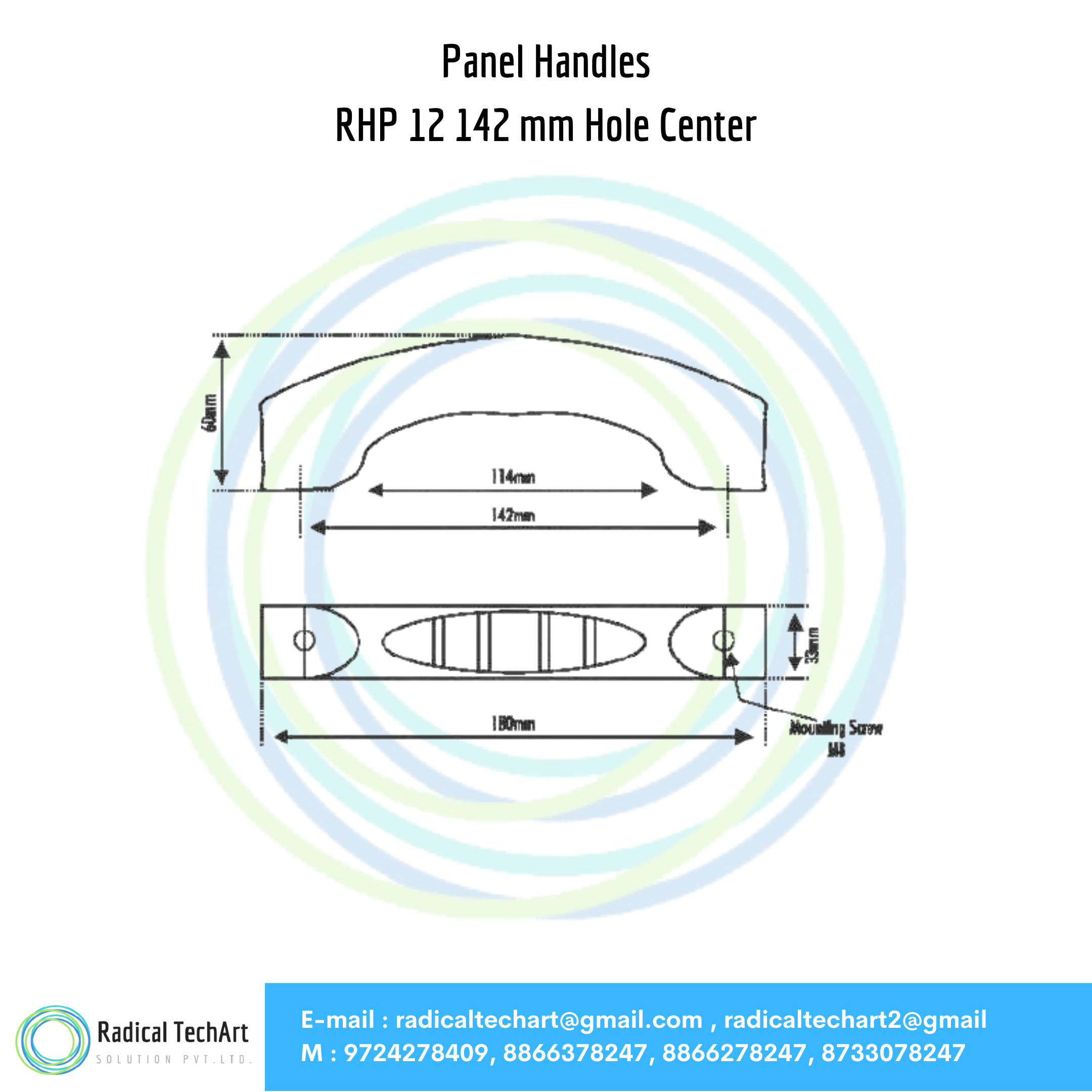 RHP 12,39, PLL 004, RHM 90,SS  Panel Handles