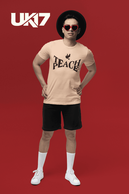 Beige Teach Peace premium regular Tshirt