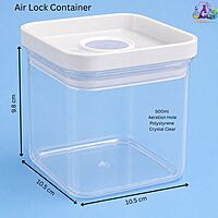 500 ml Air Lock Polystyrene Container – Crystal Clear & Secure Storage