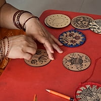 Madhubani Coaster Tree Madhubani Coaster Tree