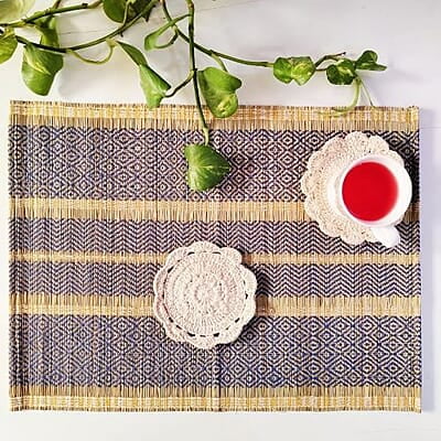 Madur Blue & Natural Table Mats