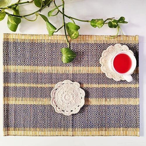 Madur Blue & Natural Table Mats