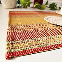 Madur Yellow Base & Red Table Mats