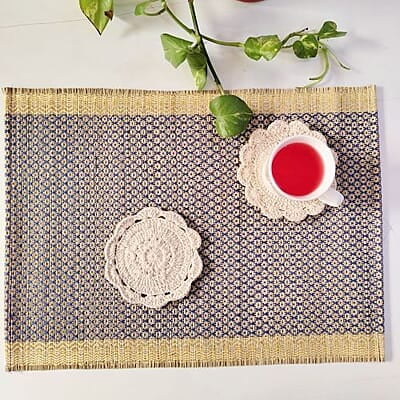 Madur Blue Honey Comb Table Mats