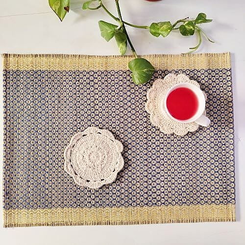 Madur Blue Honey Comb Table Mats