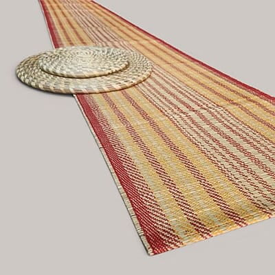 Madur Natural & Orange Table Runner
