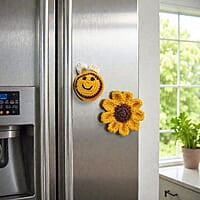 Crochet Sunflower Magnets