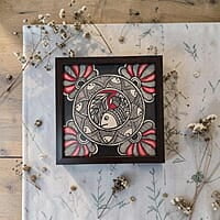 Madhubani Hand-Painted Fish Tabletop