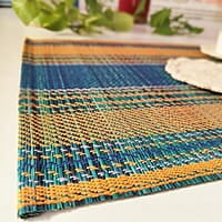 Madur Blue Base & Yellow Table Mats