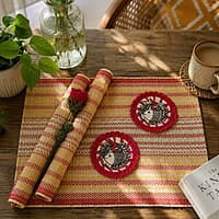 Madur Natural & Orange Table Mat