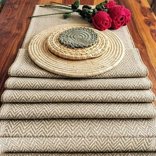 Madur Navajo White Table Runner Madur Navajo White Table Runner