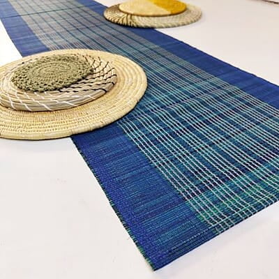 Madur Blue Base Table Runner