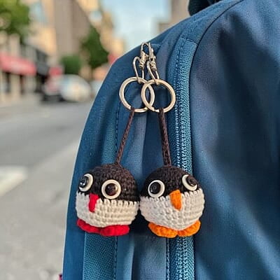 Crochet Penguin Key Chain