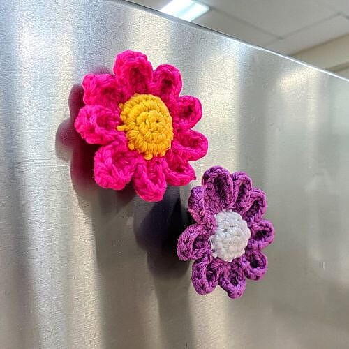 Crochet Daisy Flower Magnets