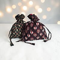 Zardozi Block Printed Potli Bag