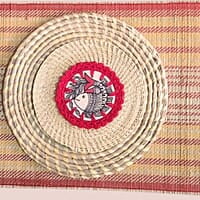 Madur Natural & Orange Table Runner Madur Natural & Orange Table Runner