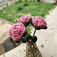 Crochet Small Pink Rose Flower