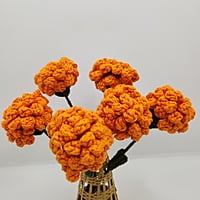 Crochet Marigold Small Flower Light Orange