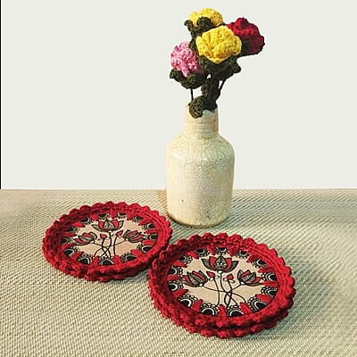 Madhubani Coaster Lotus