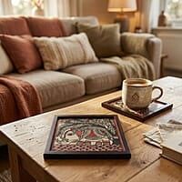 Madhubani Hand-Painted Elephant Tabletop