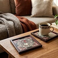 Madhubani Hand-Painted Fish Tabletop